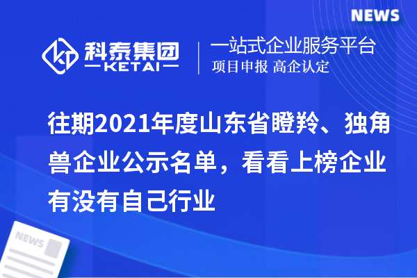 往期2021年度山东省瞪羚、独角兽企业公示名单,看看上榜企业有没有自己行业