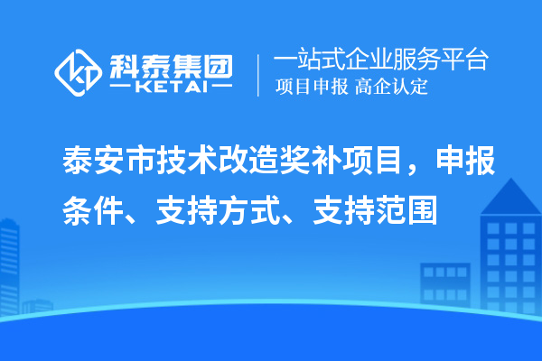 泰安市技术改造奖补项目,申报条件、支持方式、支持范围