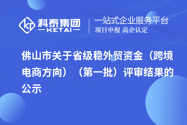 佛山市关于省级稳外贸资金(跨境电商方向)(第一批)评审结果的公示