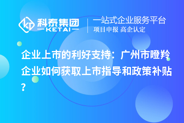 企业上市的利好支持:广州市瞪羚企业如何获取上市指导和政策补贴?