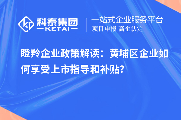 瞪羚企业政策解读:黄埔区企业如何享受上市指导和补贴?