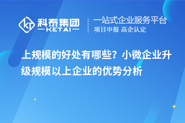 上规模的好处有哪些?小微企业升级规模以上企业的优势分析
