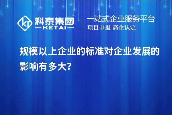 规模以上企业的标准对企业发展的影响有多大?