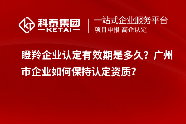 瞪羚企业认定有效期是多久?广州市企业如何保持认定资质?