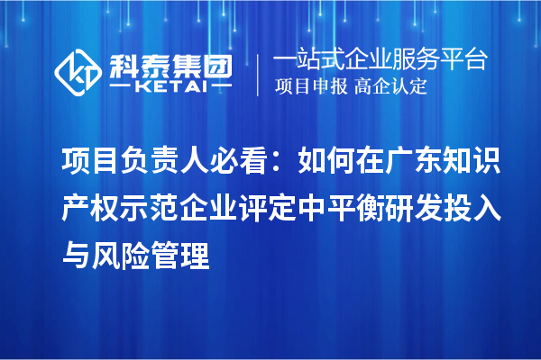 项目负责人必看:如何在广东知识产权示范企业评定中平衡研发投入与风险管理
