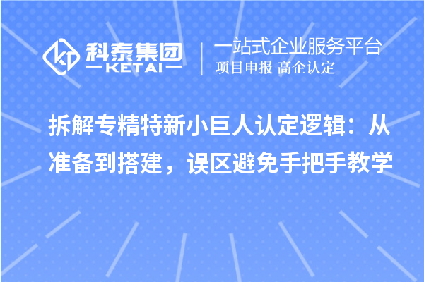 拆解专精特新小巨人认定逻辑:从准备到搭建,误区避免手把手教学