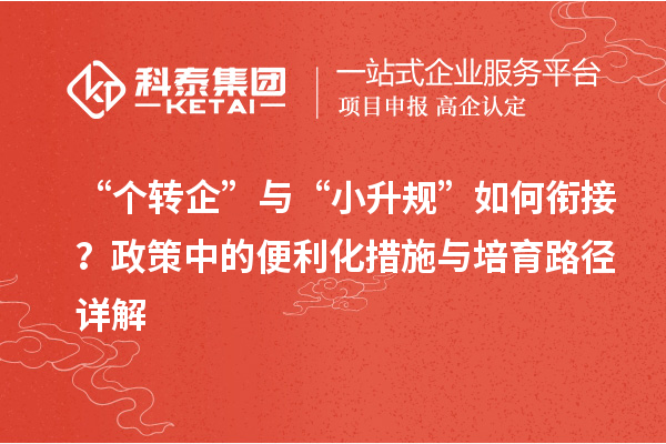 “个转企”与“小升规”如何衔接?政策中的便利化措施与培育路径详解