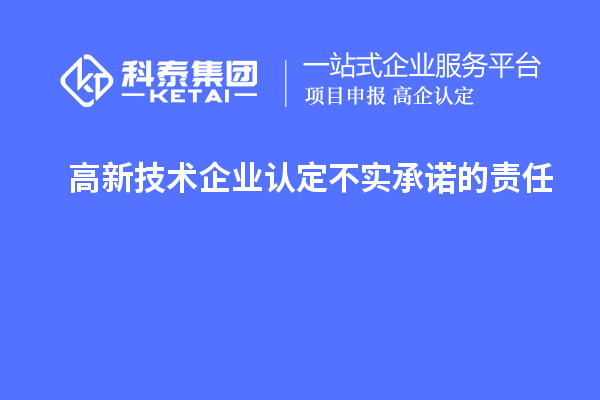 高新技术企业认定不实承诺的责任