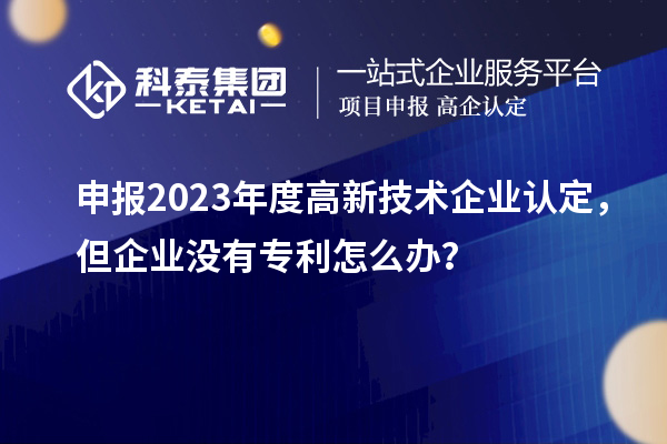 申报2023年度高新技术企业认定，但企业没有专利怎么办？