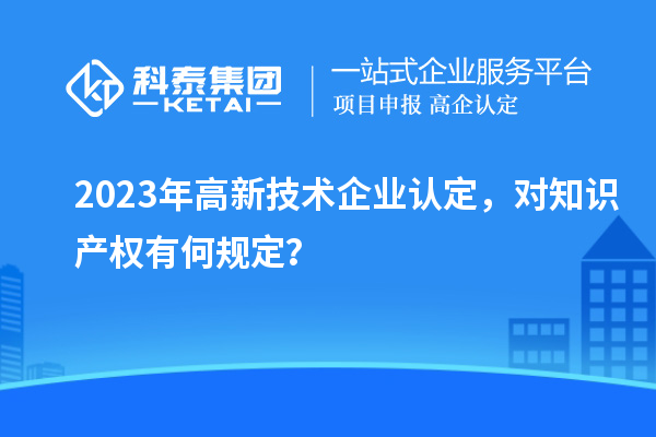 2023年高新技术企业认定，对知识产权有何规定？
