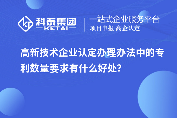 高新技术企业认定办理办法中的专利数量要求有什么好处？