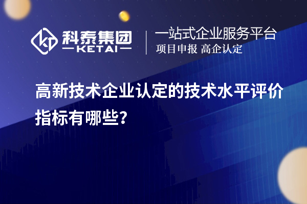 高新技术企业认定的技术水平评价指标有哪些？