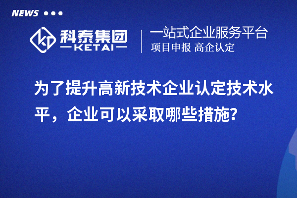为了提升高新技术企业认定技术水平，企业可以采取哪些措施？