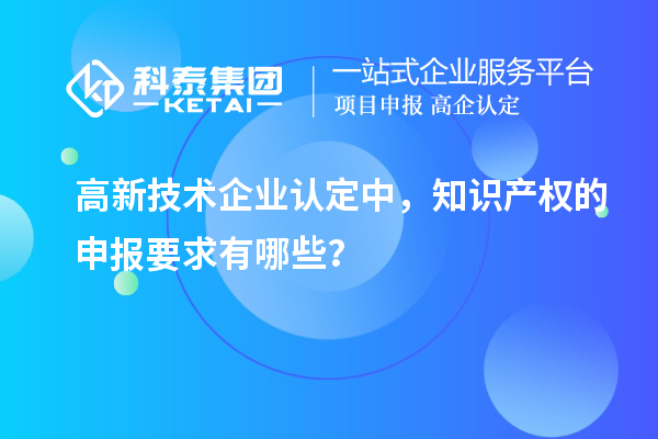 高新技术企业认定中，知识产权的申报要求有哪些？