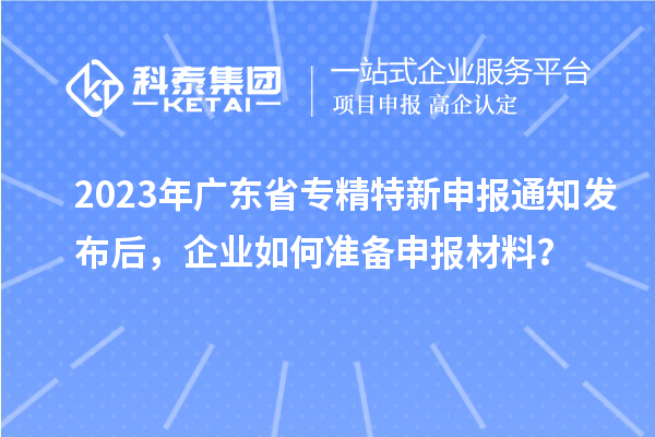 2023年广东省专精特新申报通知发布后，企业如何准备申报材料？