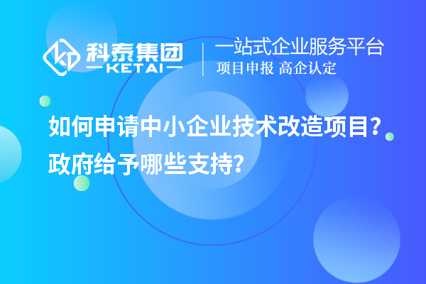 如何申请中小企业技术改造项目？政府给予哪些支持？