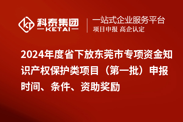2024年度省下放东莞市专项资金知识产权保护类项目（第一批）申报时间、条件、资助奖励