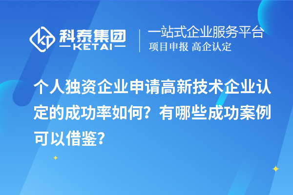 个人独资企业申请高新技术企业认定的成功率如何？有哪些成功案例可以借鉴？