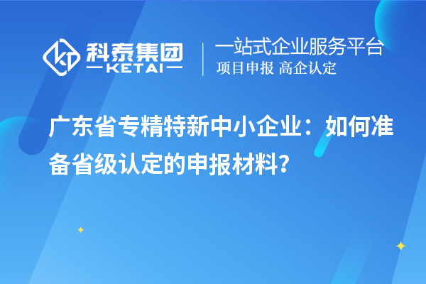 广东省专精特新中小企业：如何准备省级认定的申报材料？