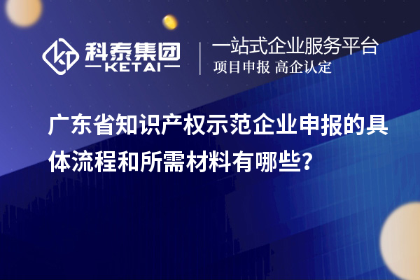 广东省知识产权示范企业申报的具体流程和所需材料有哪些？