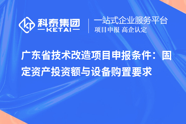 广东省技术改造项目申报条件：固定资产投资额与设备购置要求