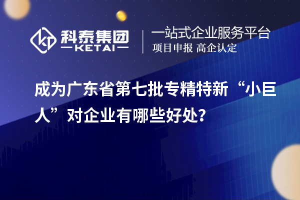 成为广东省第七批专精特新“小巨人”对企业有哪些好处？