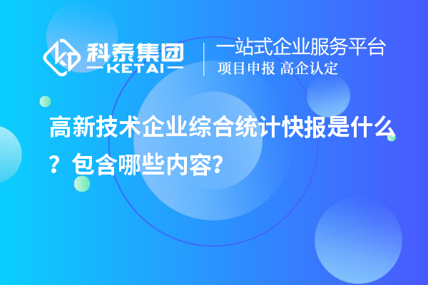 高新技术企业综合统计快报是什么？包含哪些内容？