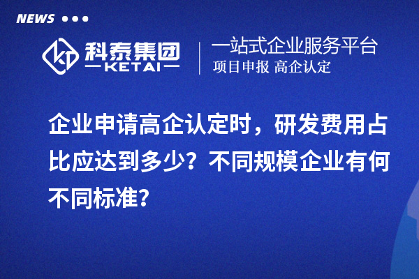 企业申请高企认定时，研发费用占比应达到多少？不同规模企业有何不同标准？