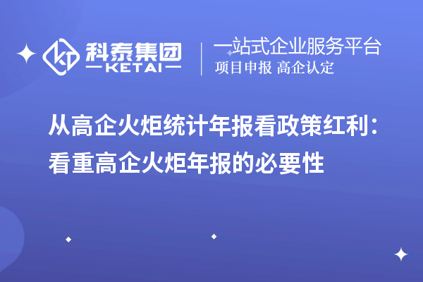 从高企火炬统计年报看政策红利：看重高企火炬年报的必要性