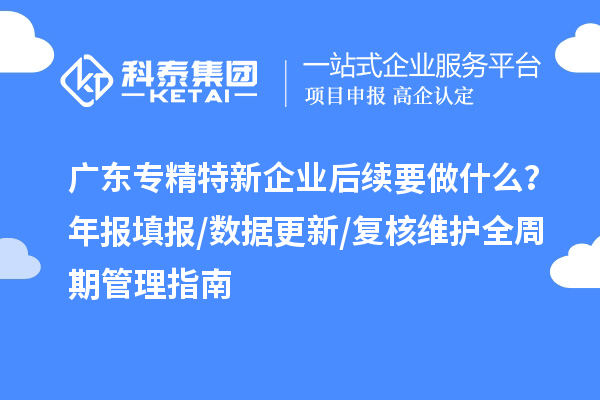 广东专精特新企业后续要做什么？年报填报/数据更新/复核维护全周期管理指南
