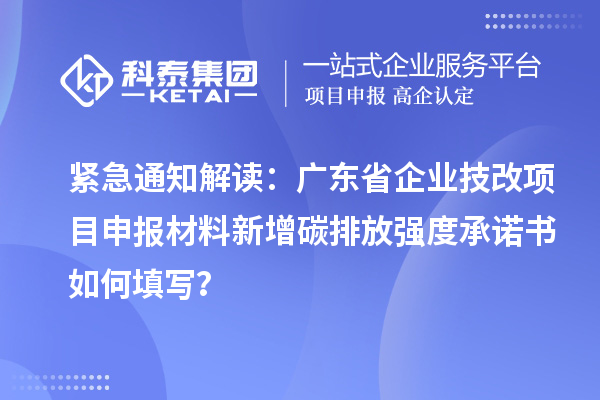 紧急通知解读：广东省企业技改项目申报材料新增碳排放强度承诺书如何填写？