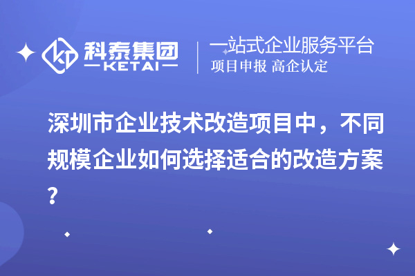 深圳市企业技术改造项目中，不同规模企业如何选择适合的改造方案？