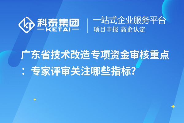 广东省技术改造专项资金审核重点：专家评审关注哪些指标？