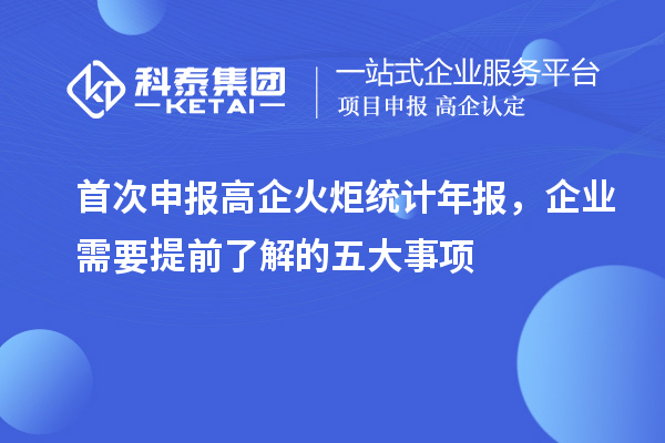首次申报高企火炬统计年报，企业需要提前了解的五大事项
