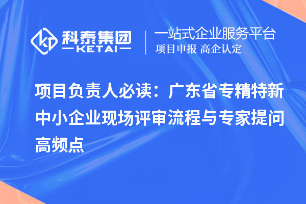 项目负责人必读：广东省专精特新中小企业现场评审流程与专家提问高频点