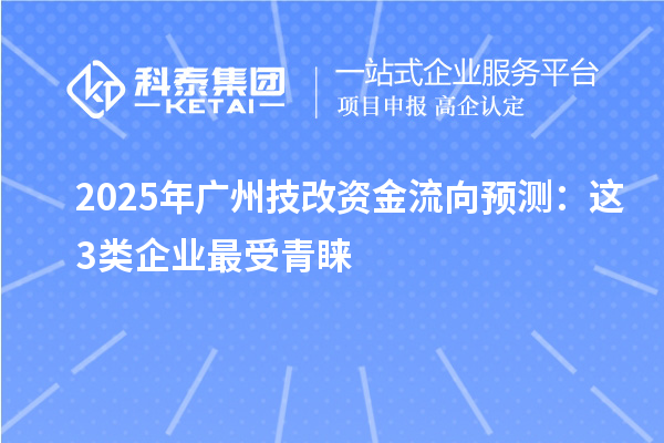 2025年广州技改资金流向预测：这3类企业最受青睐