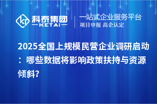 2025全国上规模民营企业调研启动：哪些数据将影响政策扶持与资源倾斜？