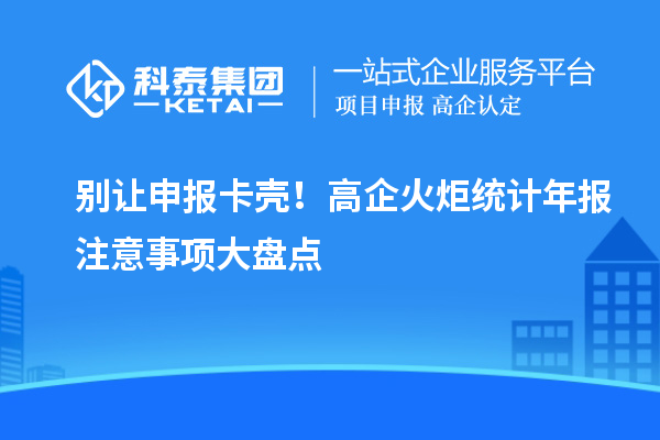 别让申报卡壳！高企火炬统计年报注意事项大盘点