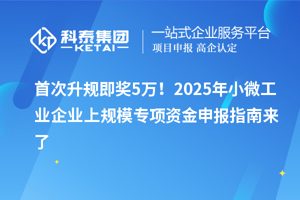 首次升规即奖5万！2025年小微工业企业上规模专项资金申报指南来了