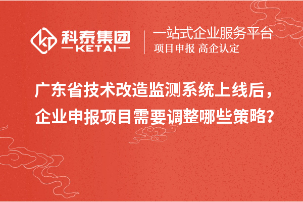 广东省技术改造监测系统上线后，企业申报项目需要调整哪些策略？