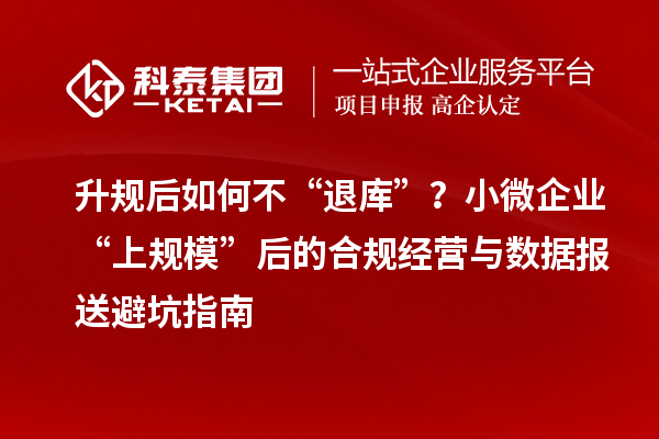 升规后如何不“退库”？小微企业“上规模”后的合规经营与数据报送避坑指南