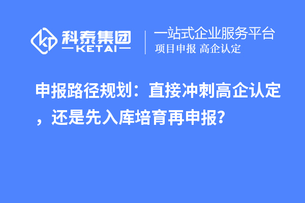 申报路径规划：直接冲刺高企认定，还是先入库培育再申报？