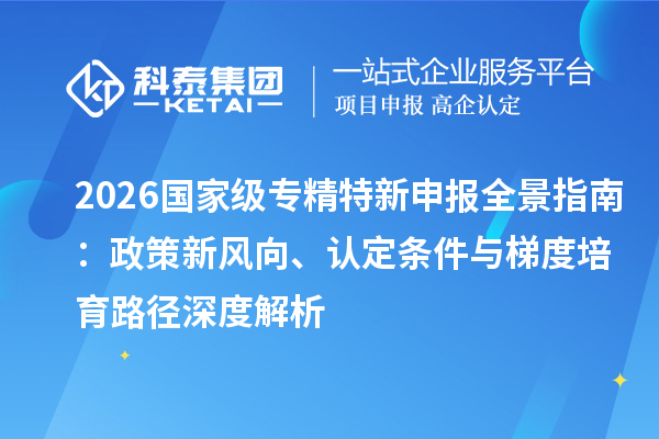 2026国家级专精特新申报全景指南：政策新风向、认定条件与梯度培育路径深度解析