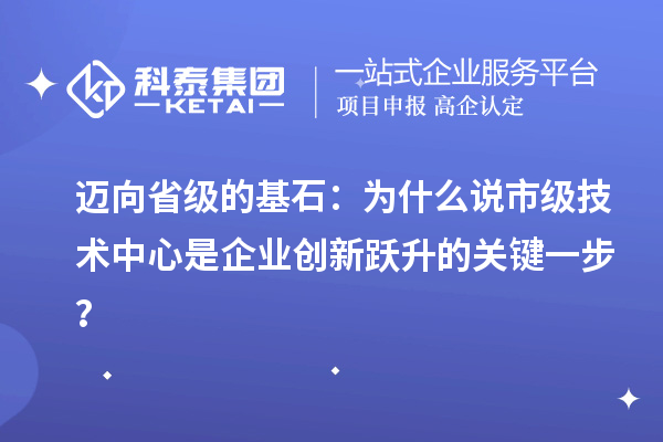 迈向省级的基石：为什么说市级技术中心是企业创新跃升的关键一步？
