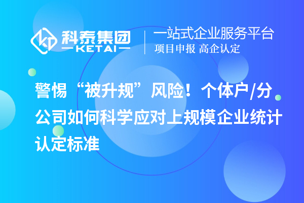 警惕“被升规”风险！个体户/分公司如何科学应对上规模企业统计认定标准