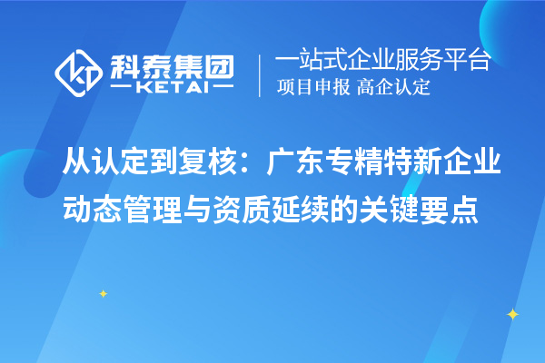 从认定到复核：广东专精特新企业动态管理与资质延续的关键要点